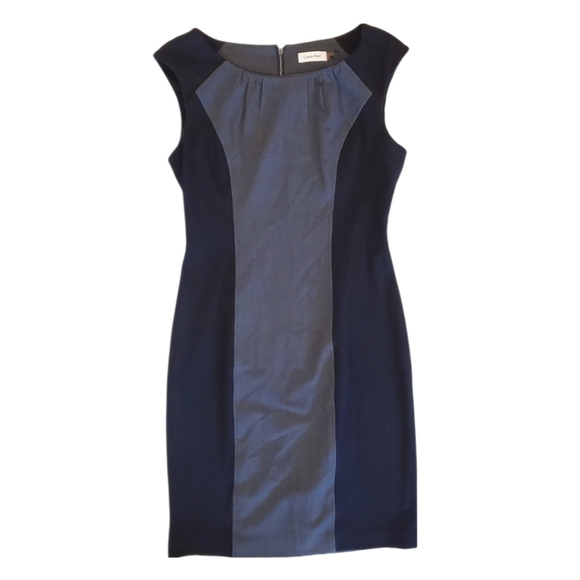 Calvin Klein Women's Black Gray Sheath Cap Sleeve Dress‎ Size 8 - Picture 1 of 7